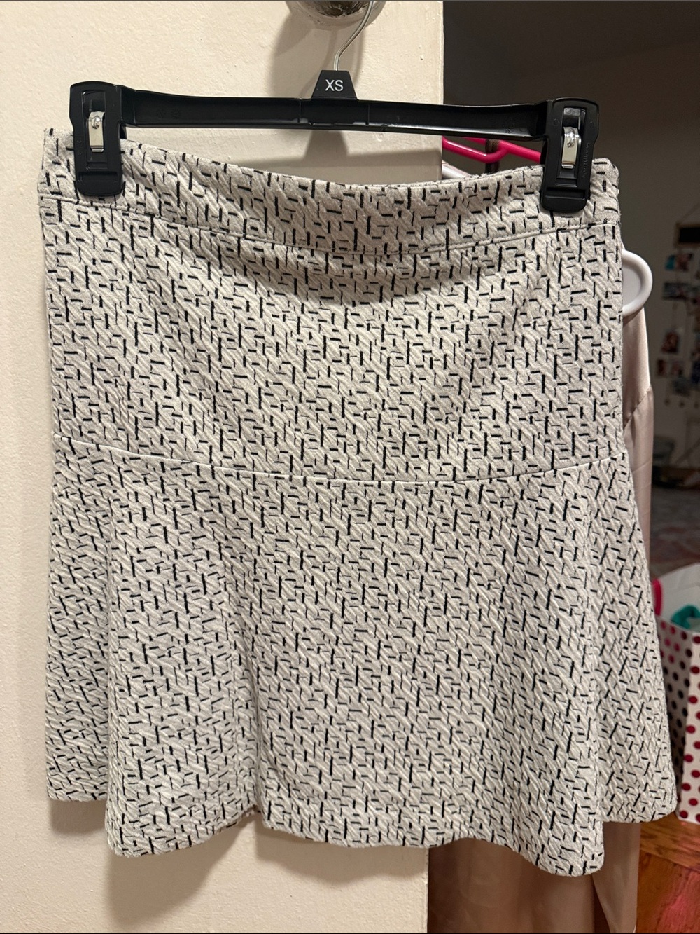 Women’s Cream Patterned A-Line Skirt